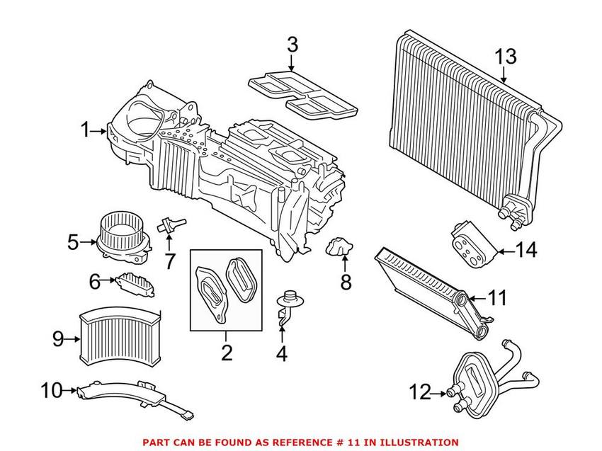 BMW HVAC Heater Core 64119229486